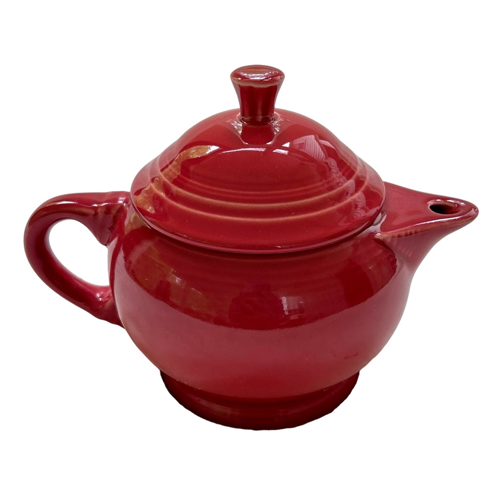 Vintage Fiesta 2 Cup Teapot & Lid Rare Scarlet Red Made In USA HLC Intro 2004 - Picture 3 of 11